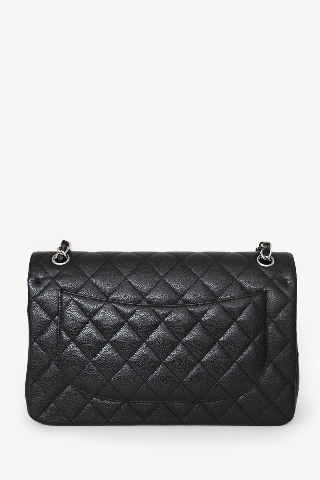 Pre-Loved Chanel™ 2020 Black Caviar Leather Jumbo Double Flap Bag