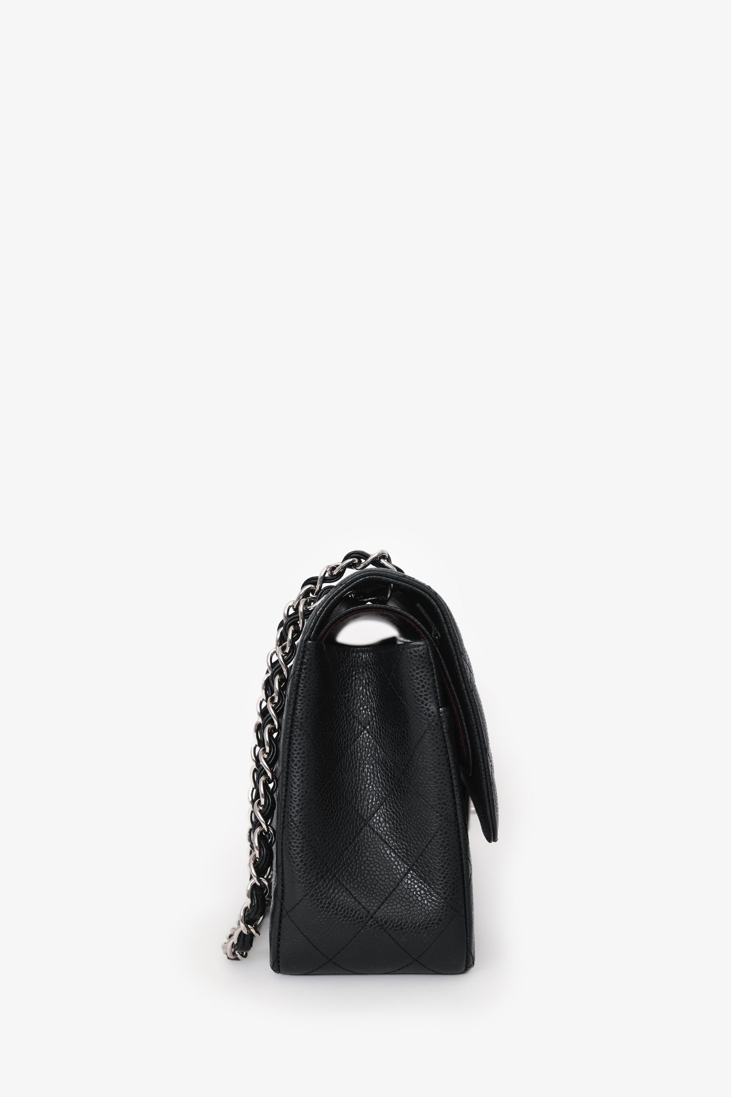 Pre-Loved Chanel™ 2020 Black Caviar Leather Jumbo Double Flap Bag