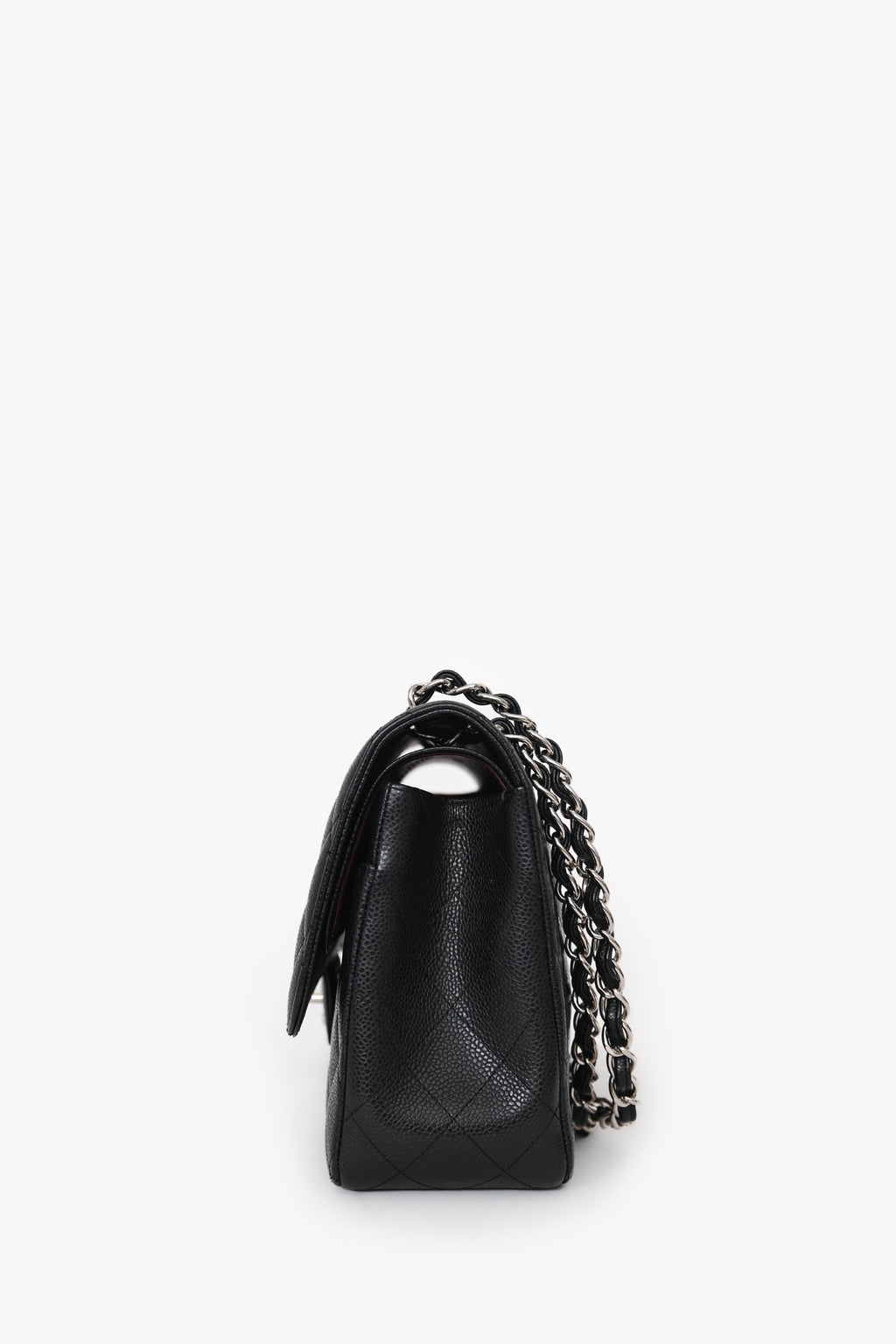 Pre-Loved Chanel™ 2020 Black Caviar Leather Jumbo Double Flap Bag