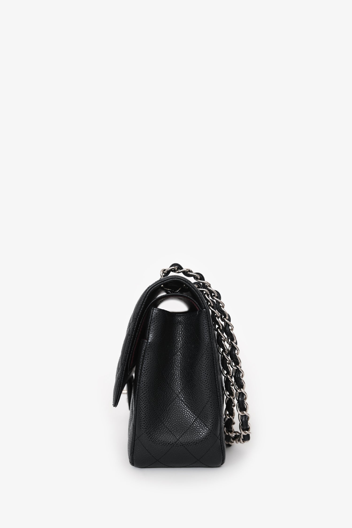 Pre-Loved Chanel™ 2020 Black Caviar Leather Jumbo Double Flap Bag