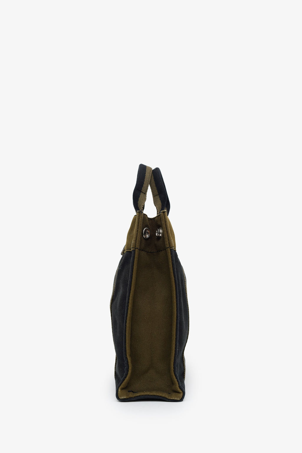 Hermes Navy/Green Canvas Fourre Tout PM Tote
