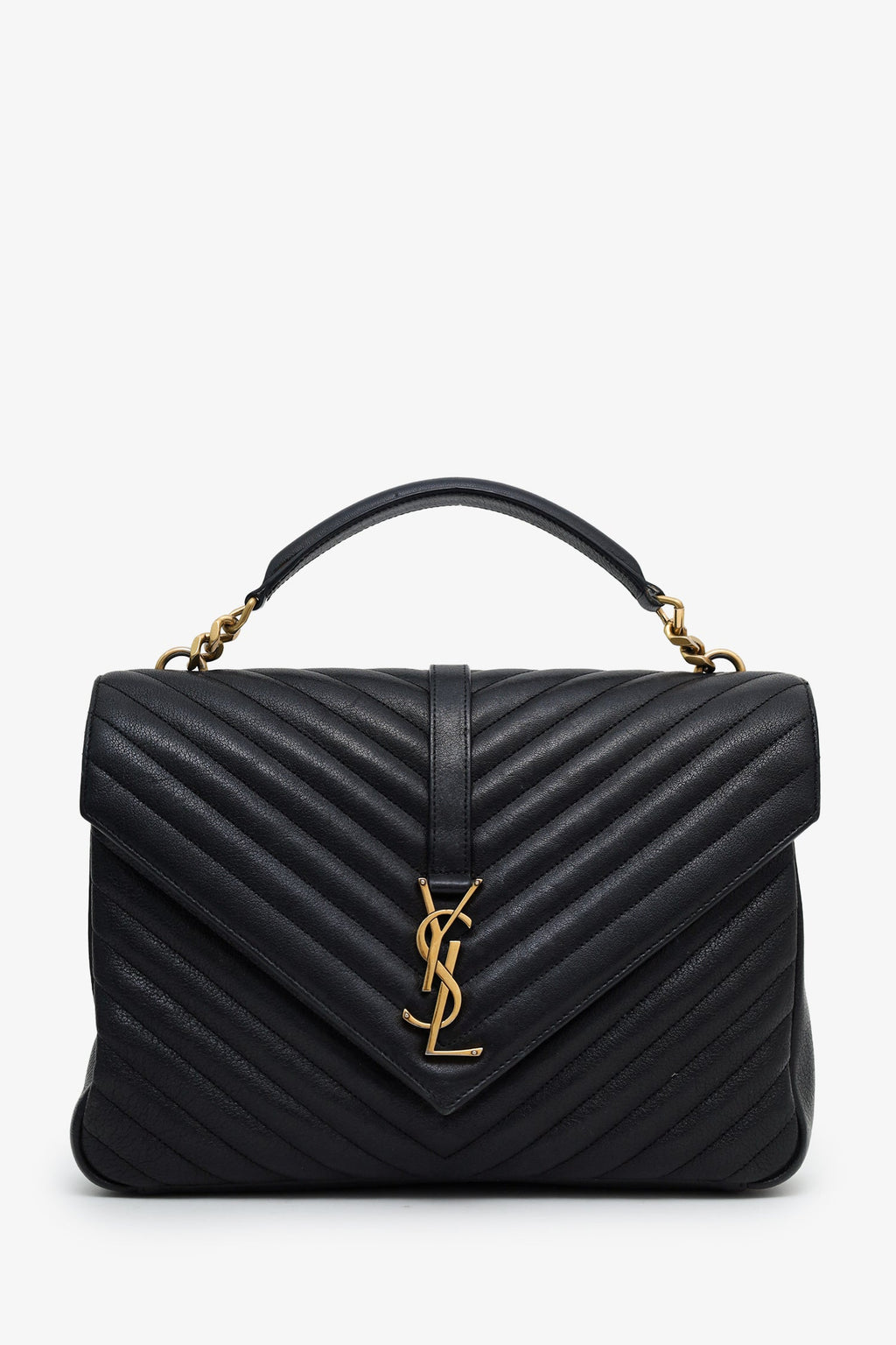 Saint Laurent Black Leather Large Loulou Shoulder Bag