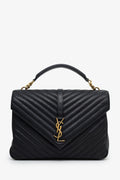 Saint Laurent Black Leather Large Loulou Shoulder Bag