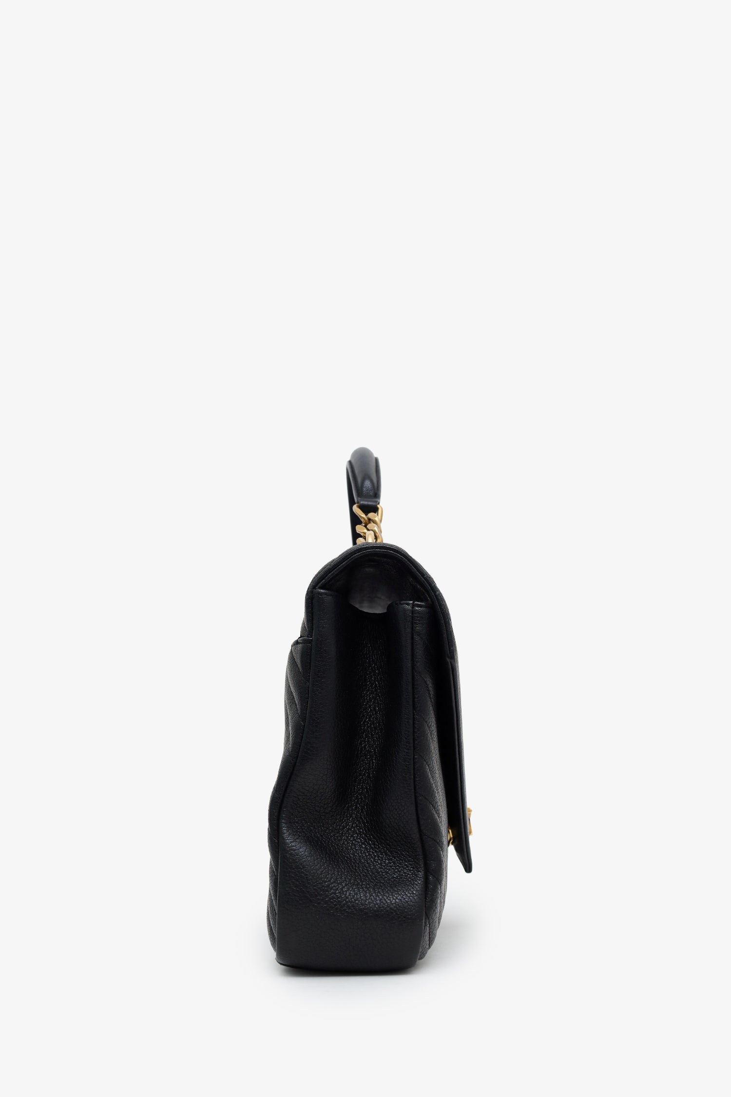 Saint Laurent Black Leather Large Loulou Shoulder Bag