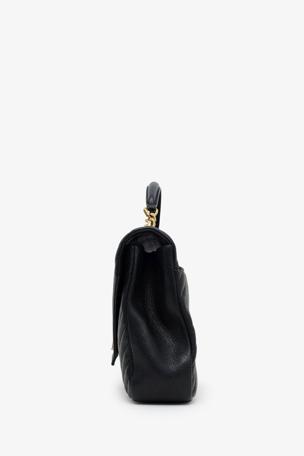 Saint Laurent Black Leather Large Loulou Shoulder Bag