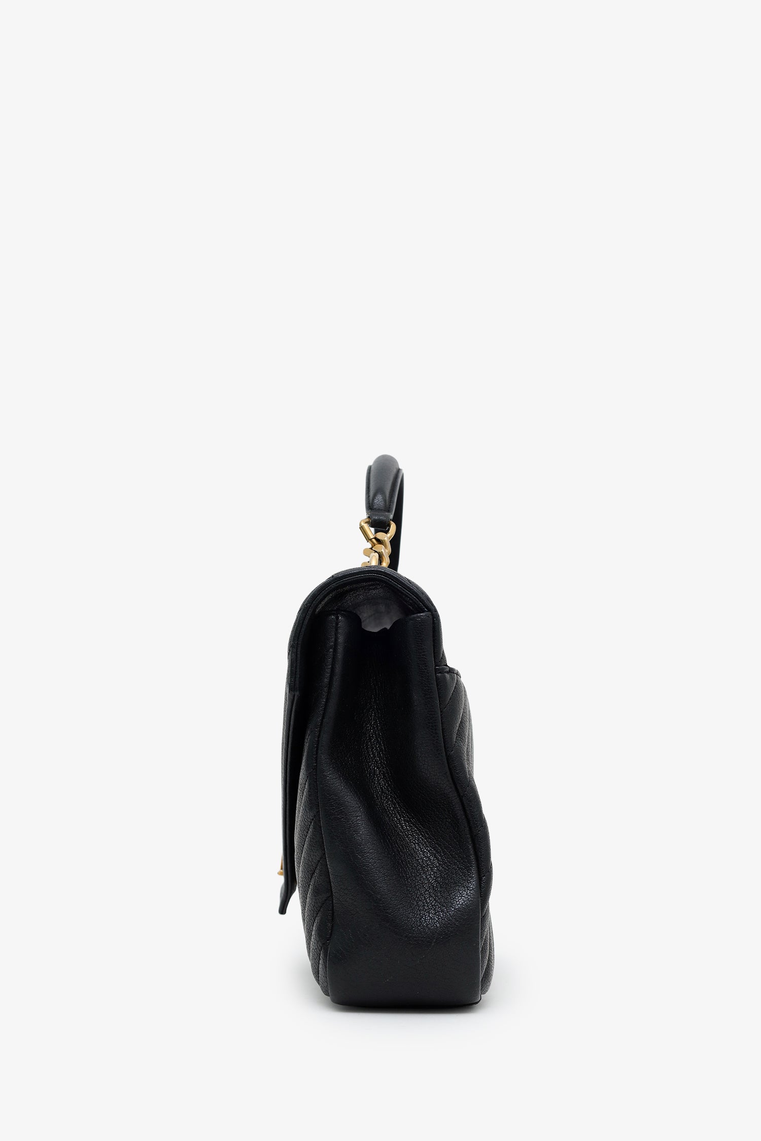 Saint Laurent Black Leather Large Loulou Shoulder Bag