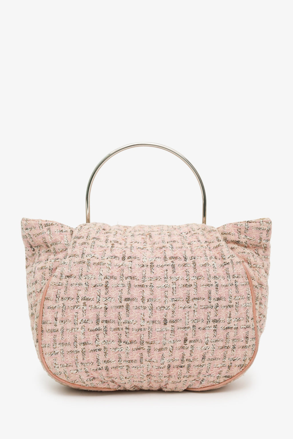 Pre-Loved Chanel™ 2005-06 Pink Tweed CC Boucle Knitting Bag
