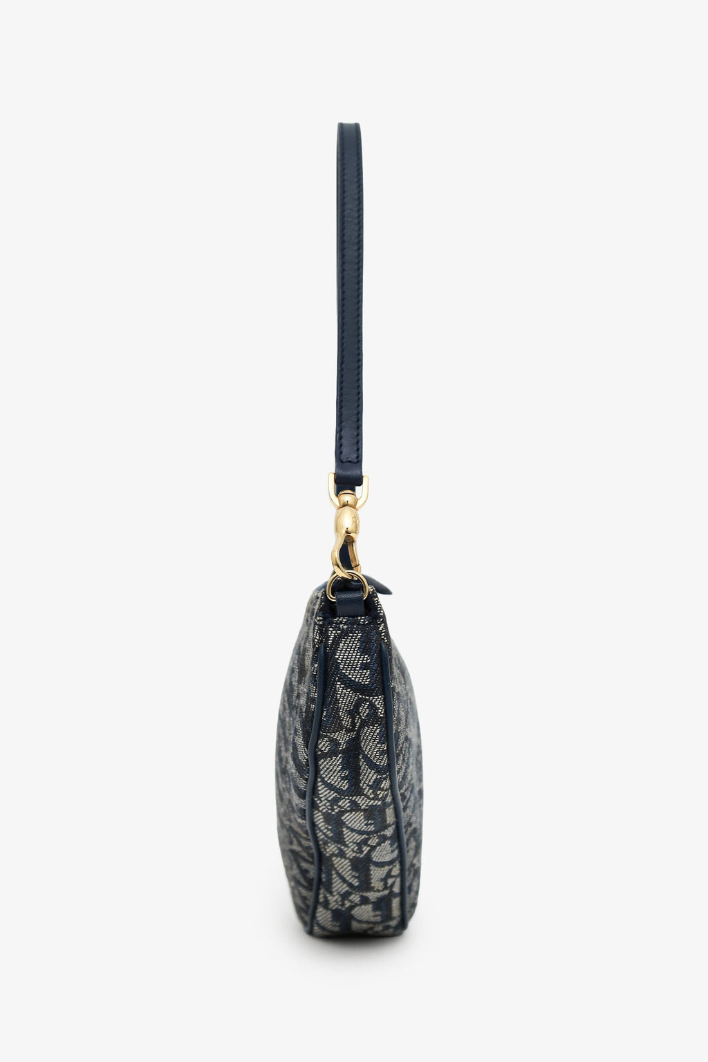 Christian Dior 2001 Blue Oblique Canvas Mini Saddle Pochette