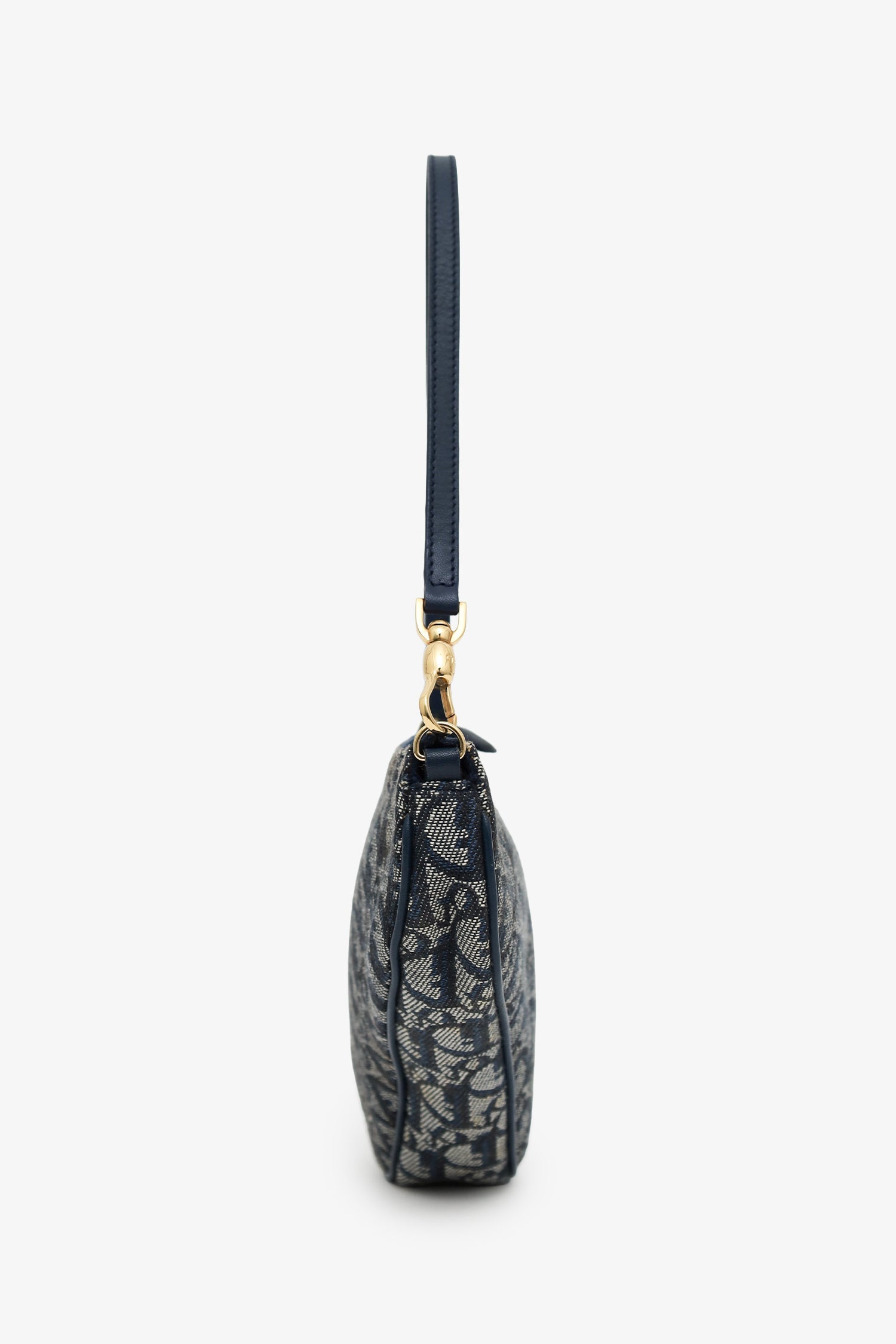 Christian Dior 2001 Blue Oblique Canvas Mini Saddle Pochette