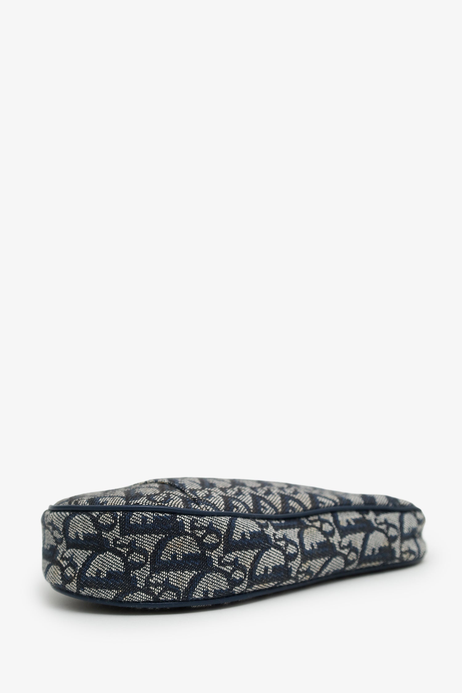 Christian Dior 2001 Blue Oblique Canvas Mini Saddle Pochette
