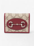 Gucci Horsebit 1955 Wallet GG Supreme / Maroon / Light Gold Canvas