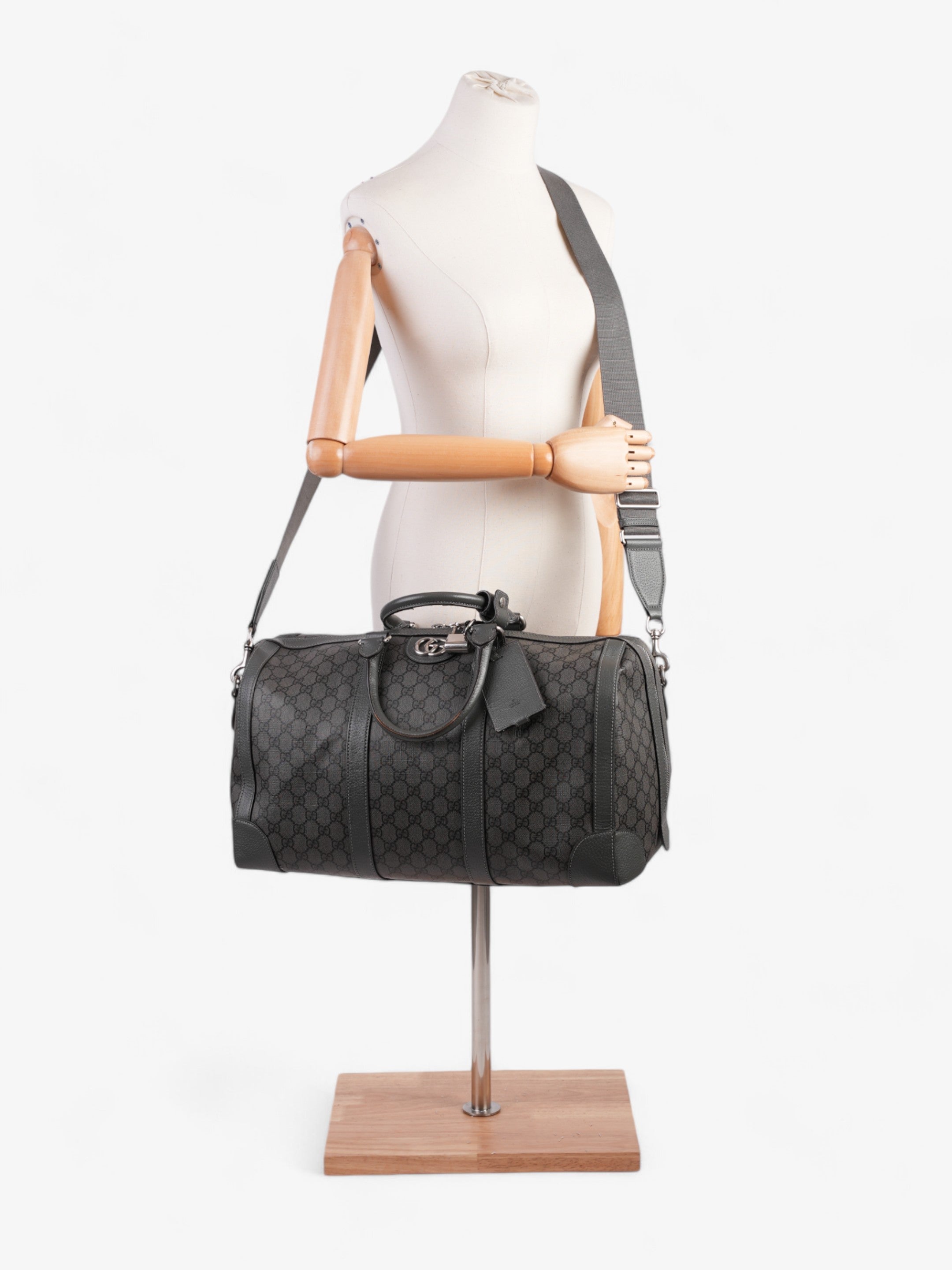 Gucci Ophidia Duffle Bag GG Supreme / Grey Coated Canvas