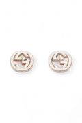 Gucci Interlocking Earrings Silver Silver Sterling