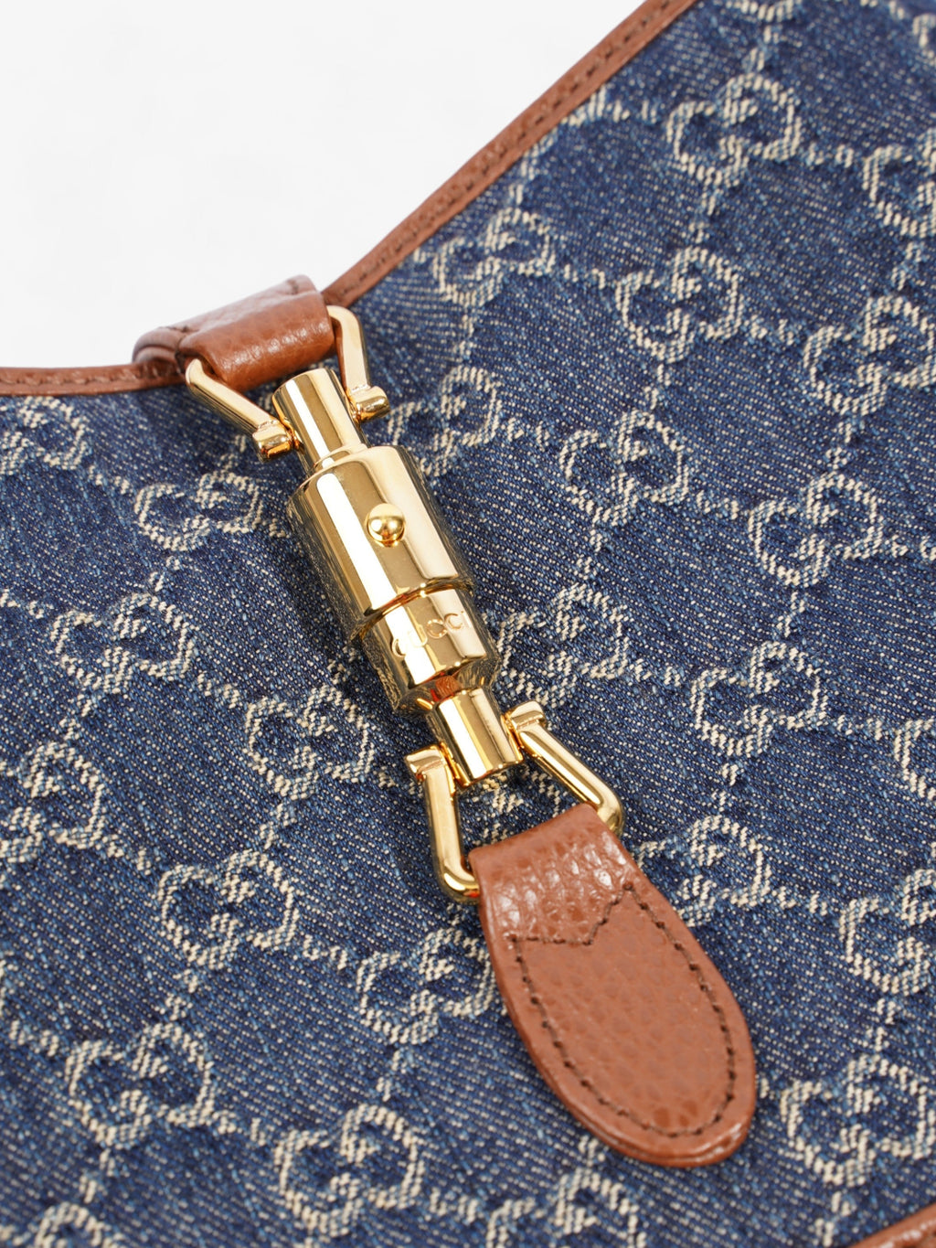 Gucci Jackie 1961 Blue / Brown Denim Small