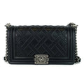 Chanel Boy Lattice Weave New Medium Leather Bag