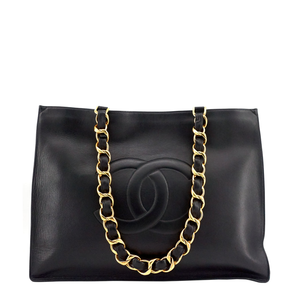 Chanel CC Chain XL Calfskin Leather Tote Bag