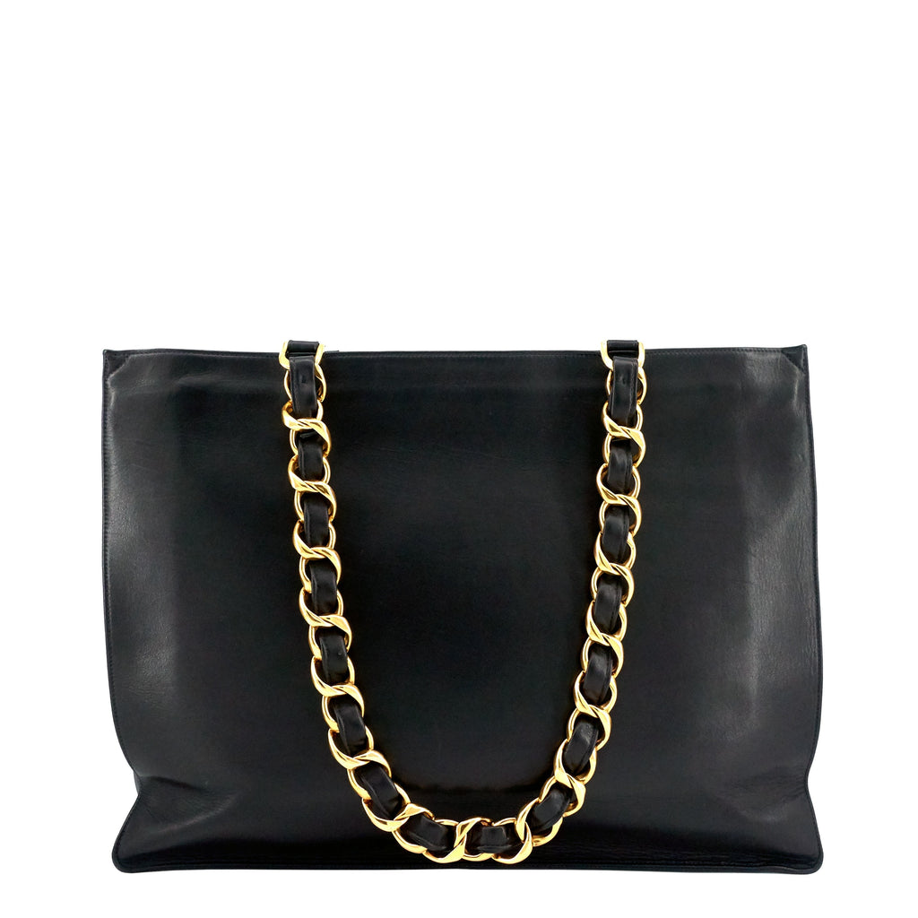 Chanel CC Chain XL Calfskin Leather Tote Bag