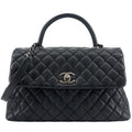 Chanel Coco Top Handle Medium Caviar Leather Bag