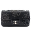 Chanel Embroidered Camellia Follies Medium Lambskin Leather Flap Bag