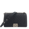 Chanel Boy Old Medium Caviar Leather Bag