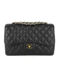 Chanel Classic Single Flap Jumbo Caviar Leather Bag