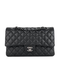 Chanel Double Flap Quilted Caviar Leather Bag