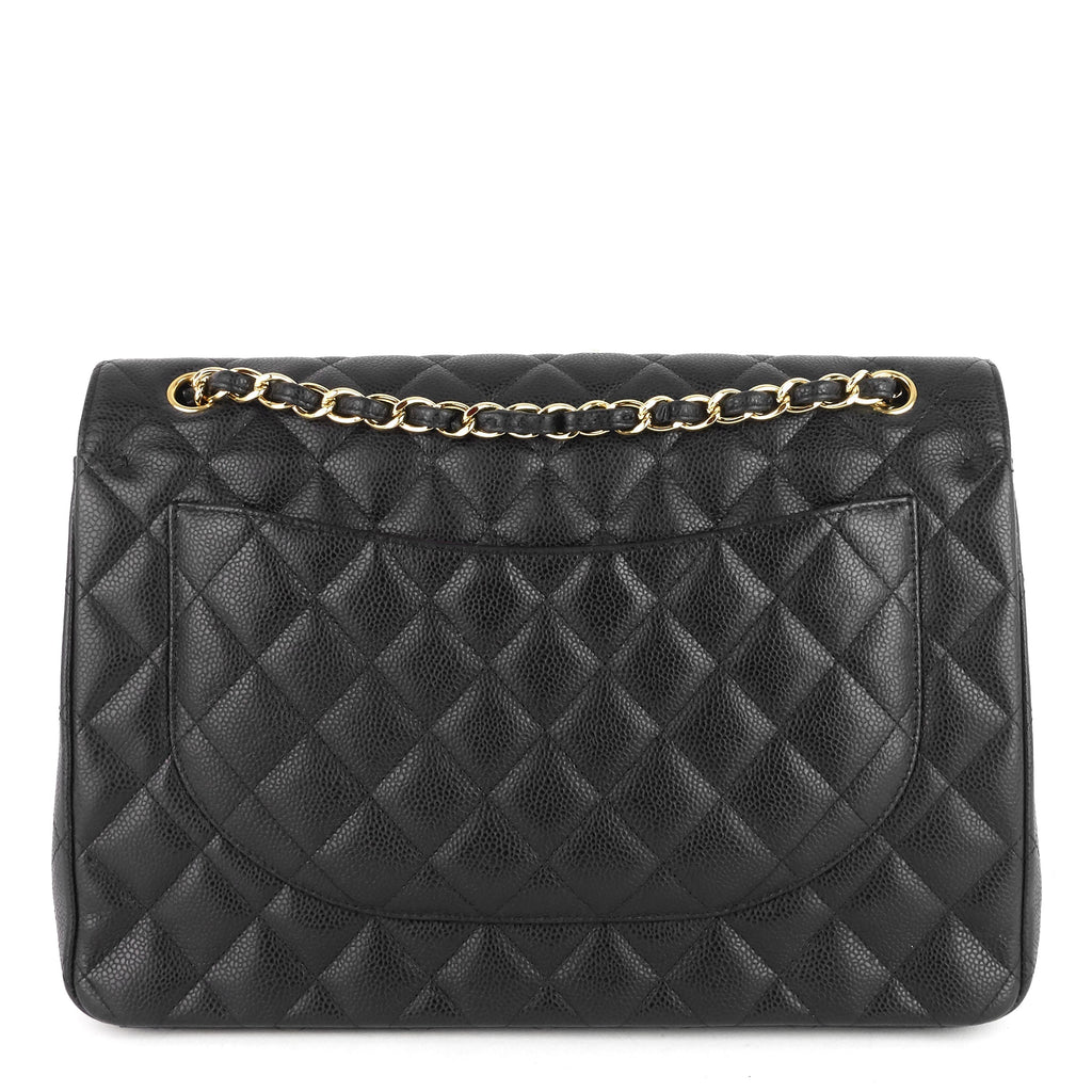 Chanel Double Flap Quilted Caviar Leather Bag