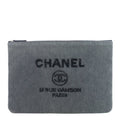 Chanel Deauville Denim O Case Sequin Clutch Bag