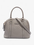 Mini Microguccissima Dome Bag  Grey Leather