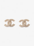 Chanel CC Earrings Light Gold Base Metal
