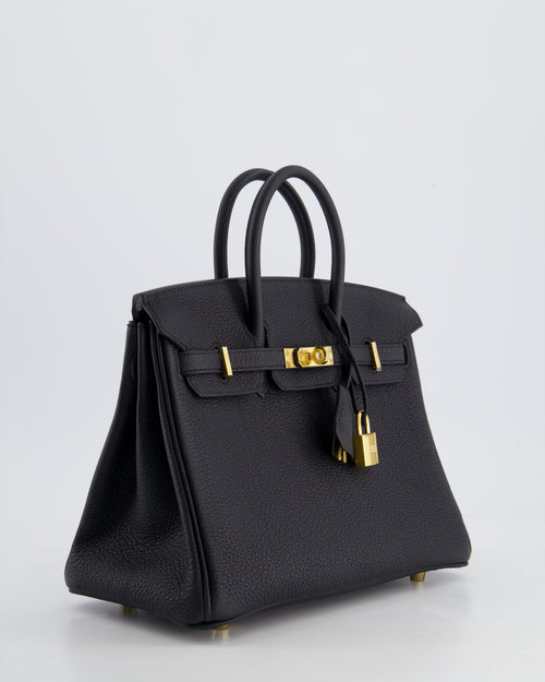 *HOLY GRAIL* Hermès Birkin 25 Retourne Bag in Noir Togo Leather with Gold Hardware