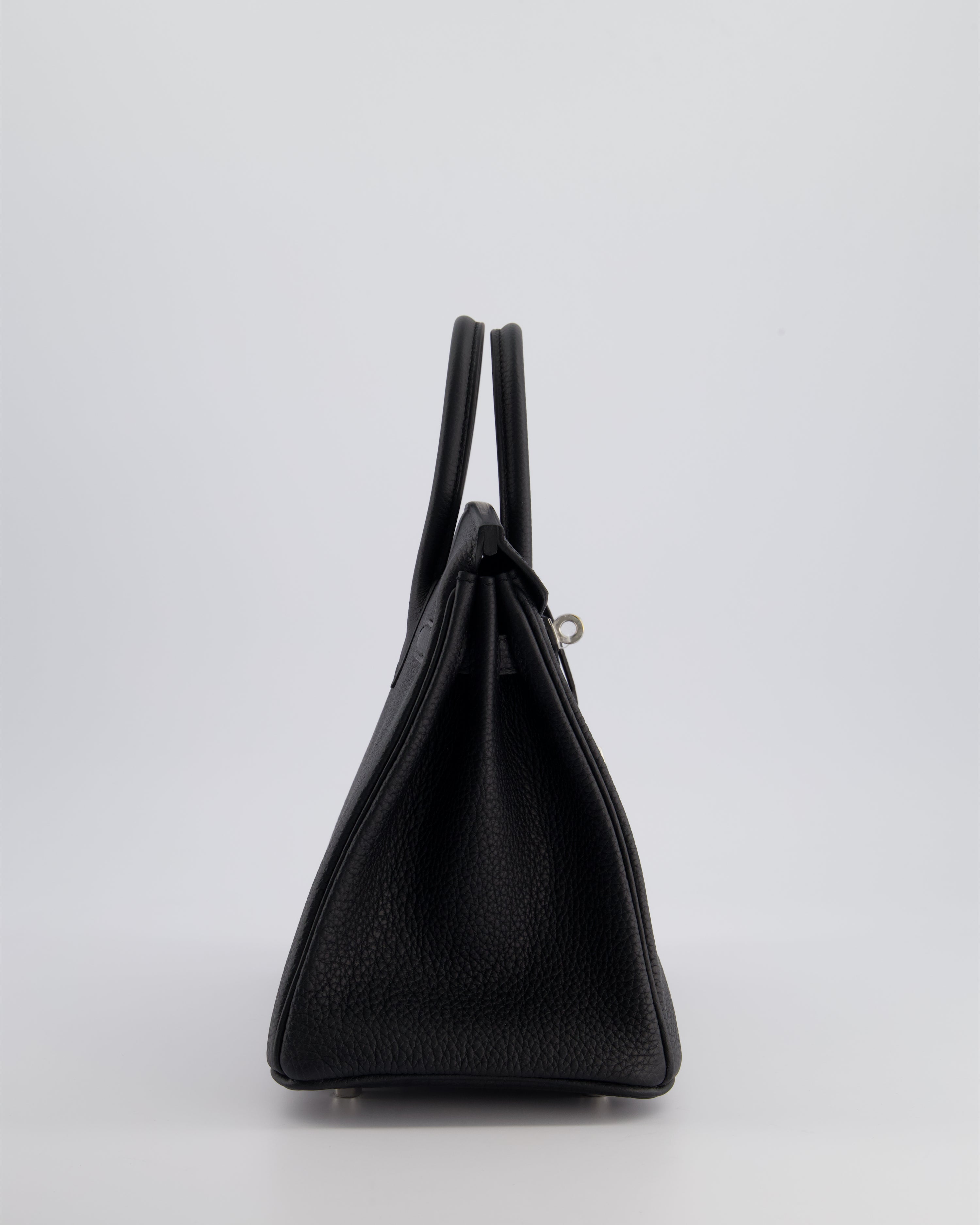 *RARE* Hermès Hermès Birkin 25 Retourne Bag in Noir Togo Leather with Palladium Hardware