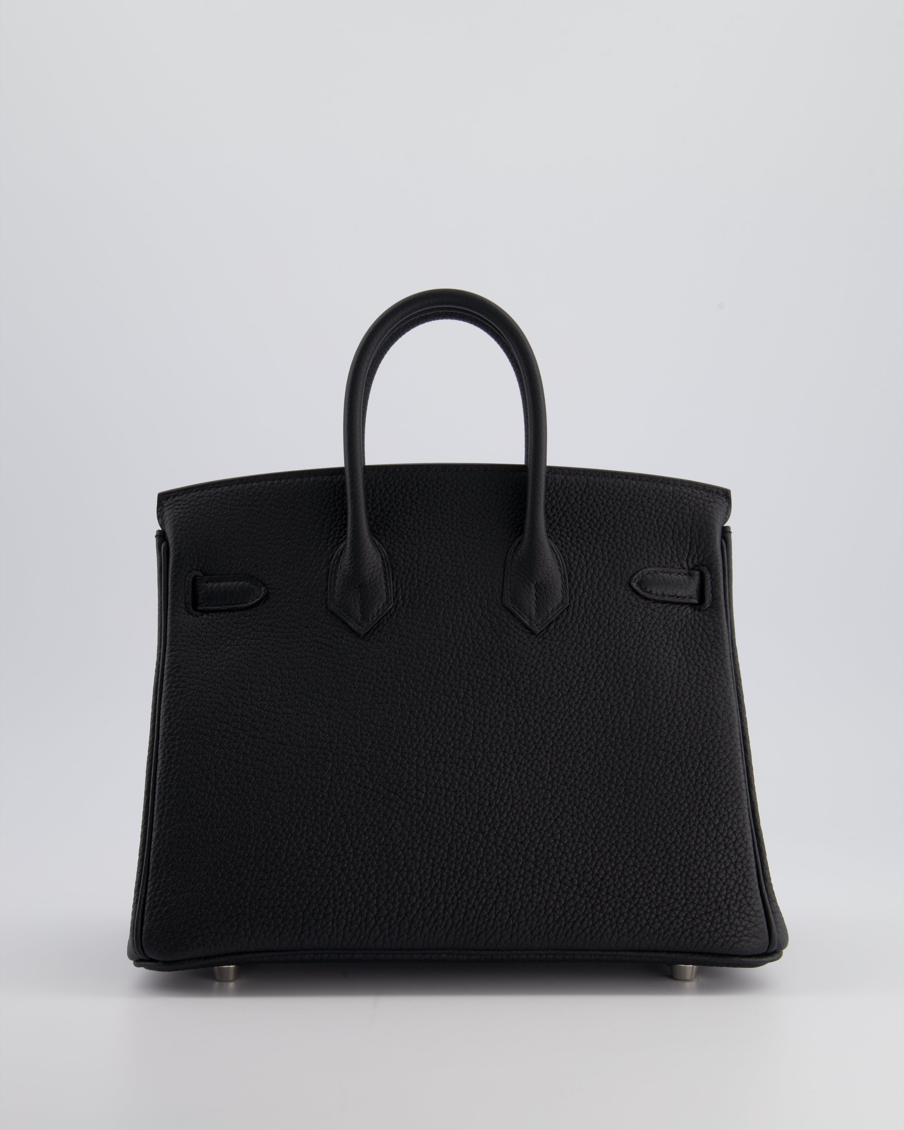 *RARE* Hermès Hermès Birkin 25 Retourne Bag in Noir Togo Leather with Palladium Hardware