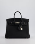 *RARE* Hermès Hermès Birkin 25 Retourne Bag in Noir Togo Leather with Palladium Hardware