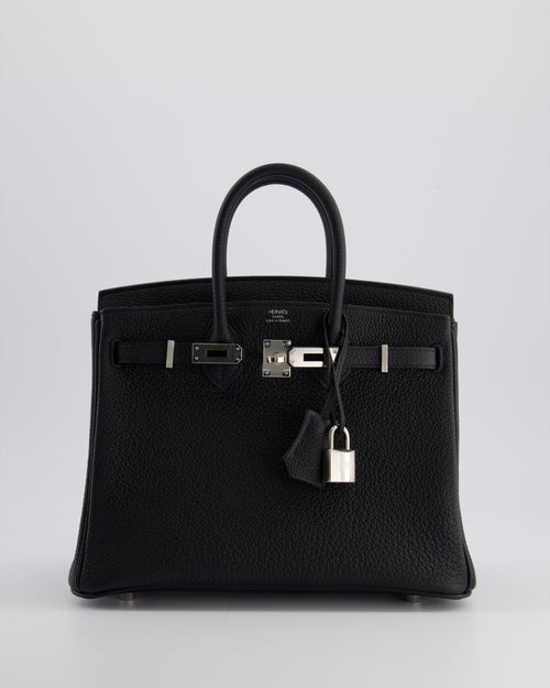 *RARE* Hermès Hermès Birkin 25 Retourne Bag in Noir Togo Leather with Palladium Hardware