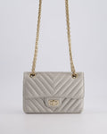 *FIRE PRICE* Chanel Light Grey Mini Reissue Bag in Aged Calfskin Leather and Champagne Gold Hardware