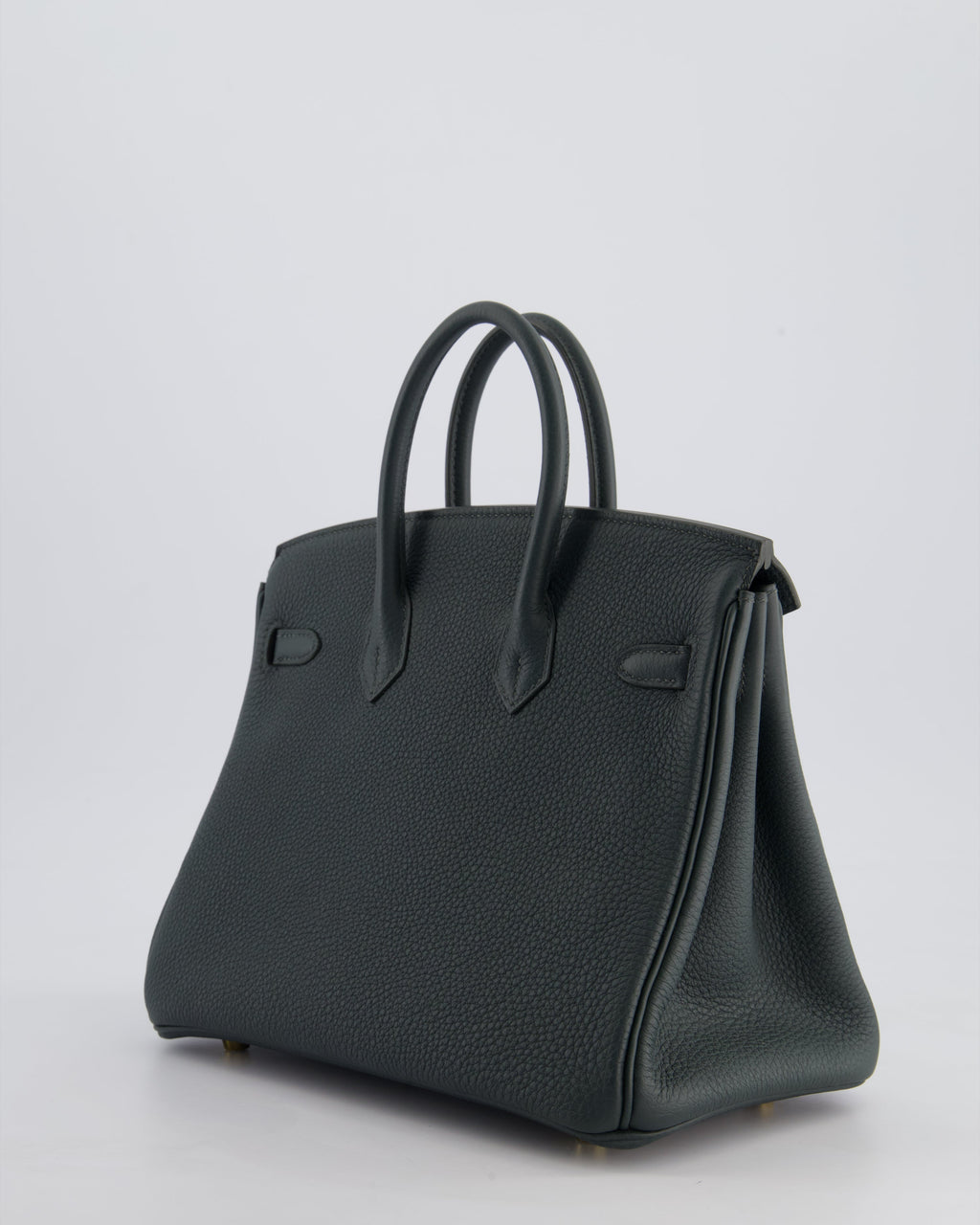 Hermès Birkin 25 Retourne Bag in Vert Mangrove Togo Leather with Permabrass Hardware