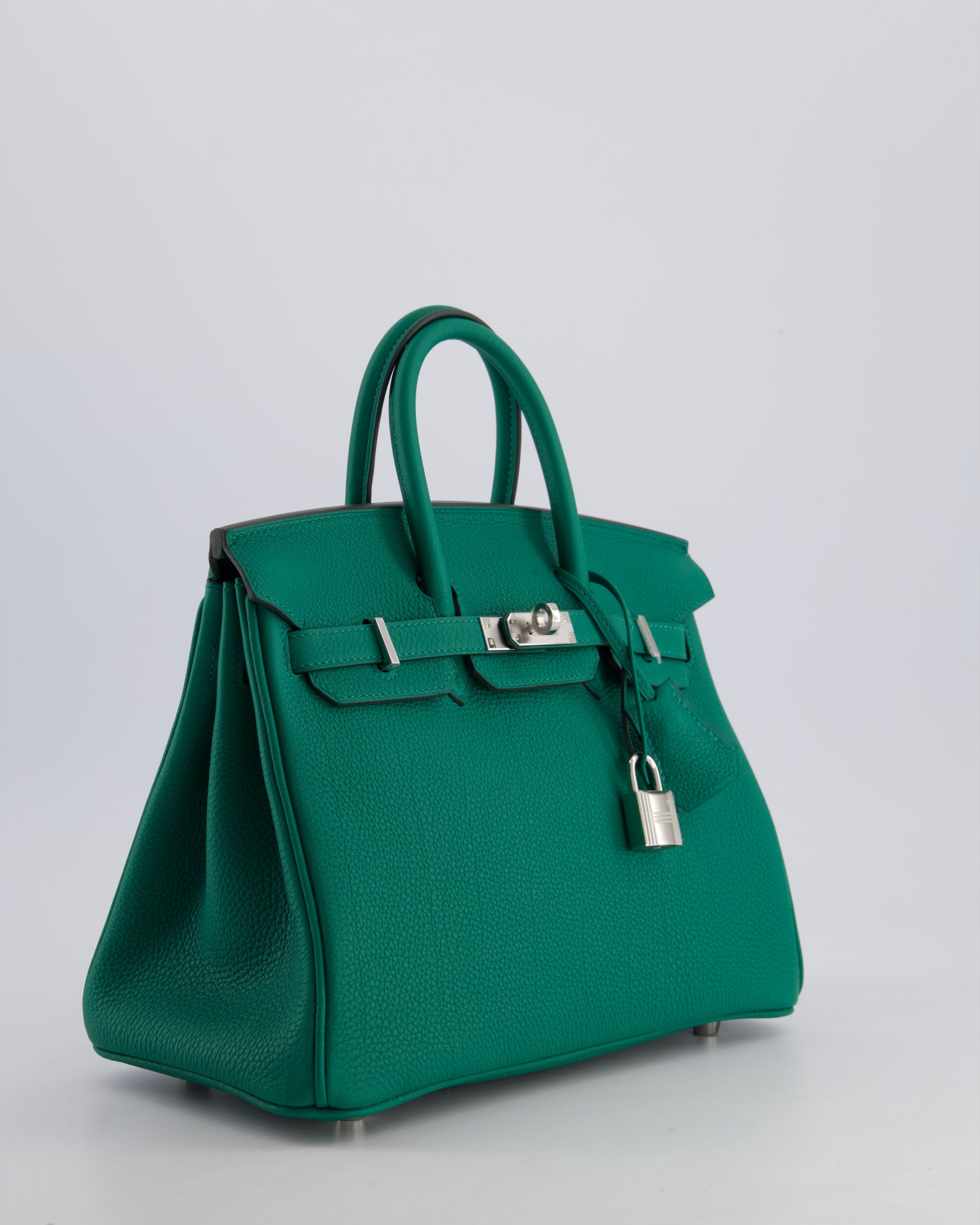 Hermès Birkin 25 Retourne Bag in Vert Vertigo Togo Leather with Palladium Hardware
