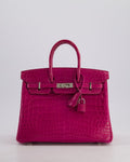 *RARE* Hermès Birkin 25 Retourne Bag in Rose Scheherezade Niloticus Porosus with Palladium Hardware