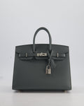 Hermès Birkin 25 Sellier Bag in Vert Amande Epsom Leather with Palladium Hardware