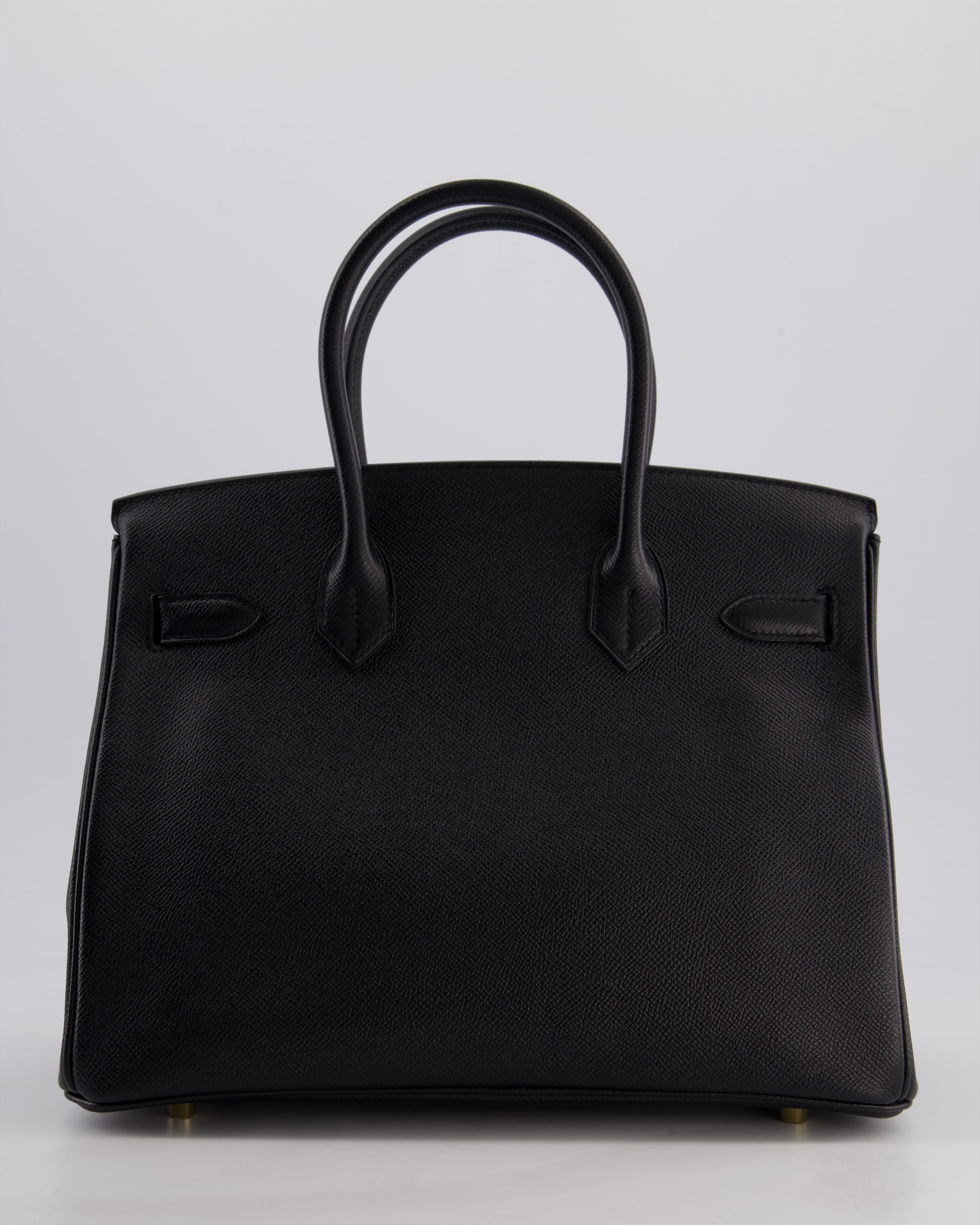 *HOT* Hermès Birkin 30 Retourne Bag in Noir Epsom Leather with Gold Hardware