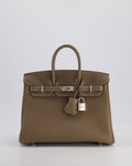 Hermès Birkin 25 Retourne Bag in Etoupe Togo Leather with Palladium Hardware