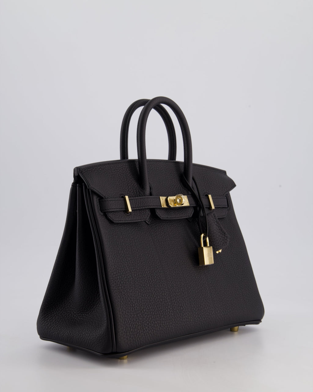 *SUPER RARE* Hermès Birkin 25 Retourne Bag in Noir Togo Leather with Permbrass Hardware