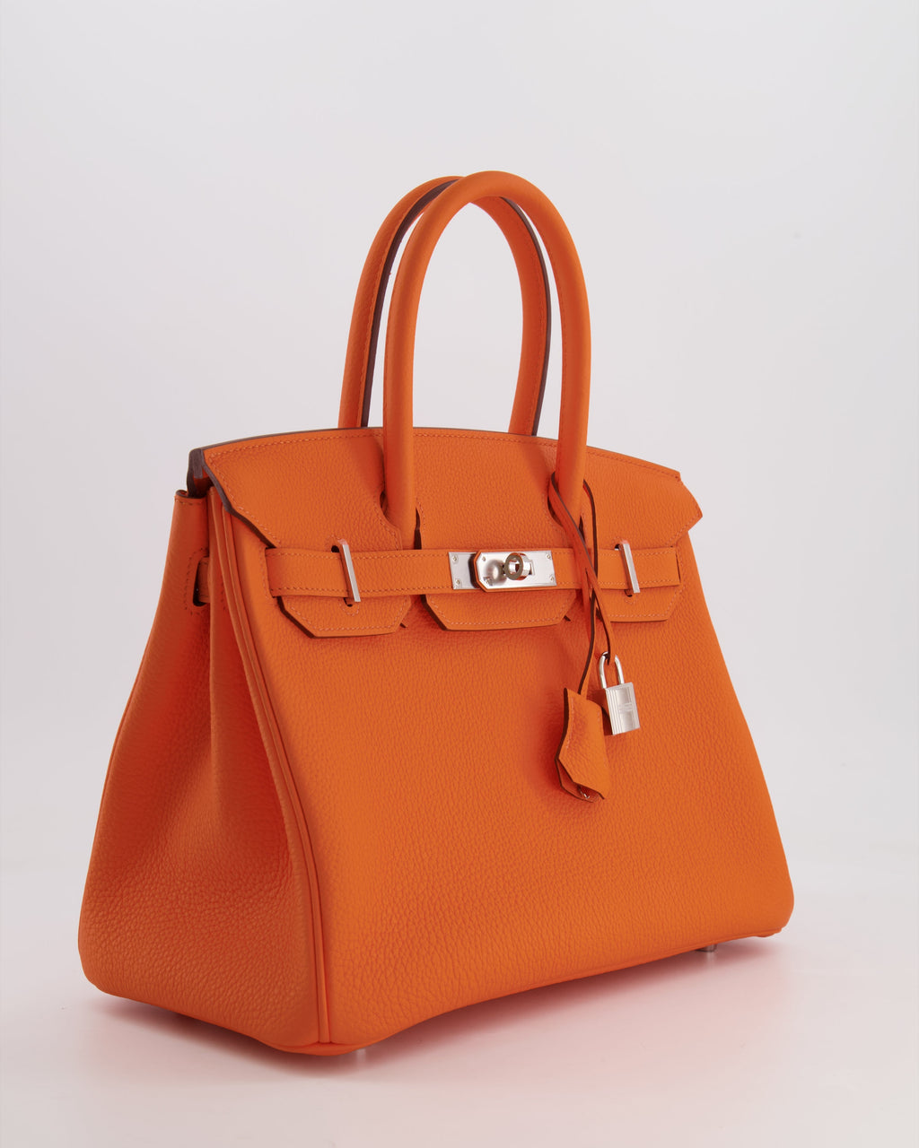Hermès Birkin 30 Retourne Bag in Orange Minium Togo Leather with Palladium Hardware