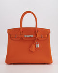 Hermès Birkin 30 Retourne Bag in Orange Minium Togo Leather with Palladium Hardware
