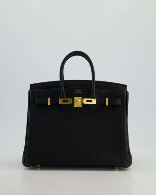 *HOLY GRAIL* Hermès Birkin 25 Retourne Bag in Noir Togo Leather with Gold Hardware