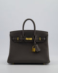 Hermès Birkin 25 Retourne Bag in Gris Etain Togo Leather with Gold Hardware