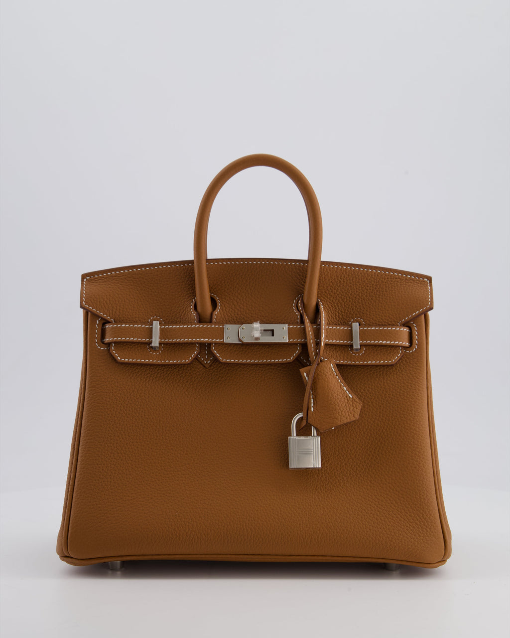 *RARE* Hermès Birkin 25 Retourne Bag in Gold Togo Leather with Brushed Palladium Hardware
