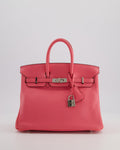 Hermès Birkin 25 Retourne Bag in Rose Azalee Swift Leather with Palladium Hardware