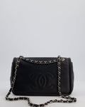 Chanel Black Classic Medium Timeless CC Flap Bag in Caviar Leather with Silver Hardware